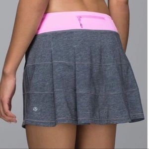 Lululemon Pace Rival Skirt II Gray/Pink/Pleats Built In Short 8